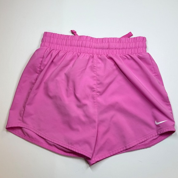 Nike Kids Girls Running Shorts‎ Pink Athletic Drawstring Waist Activewear Medium - Picture 1 of 6